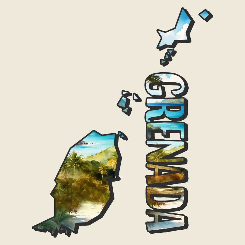 Carte à l’aquarelle de la Grenade