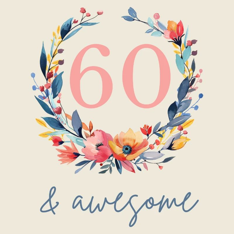 60 & awesome! customizable