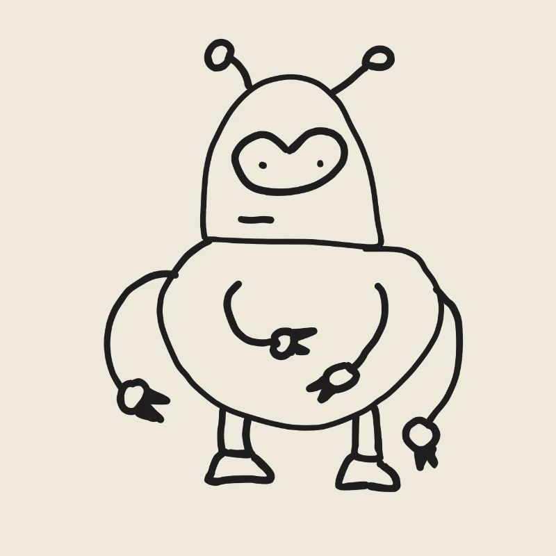 Dooddly Alien Robot Doodle