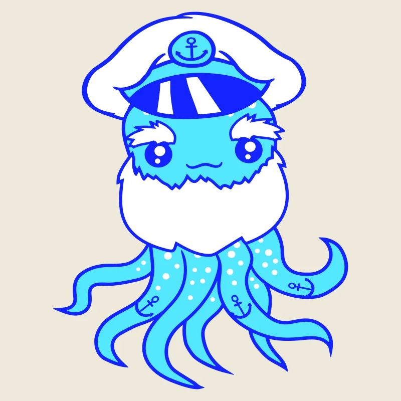 Old Octopus Octopus Cephalopod Captain Squid