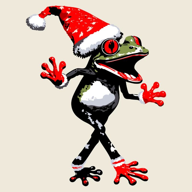 Grenouille dansante avec chapeau de Noël