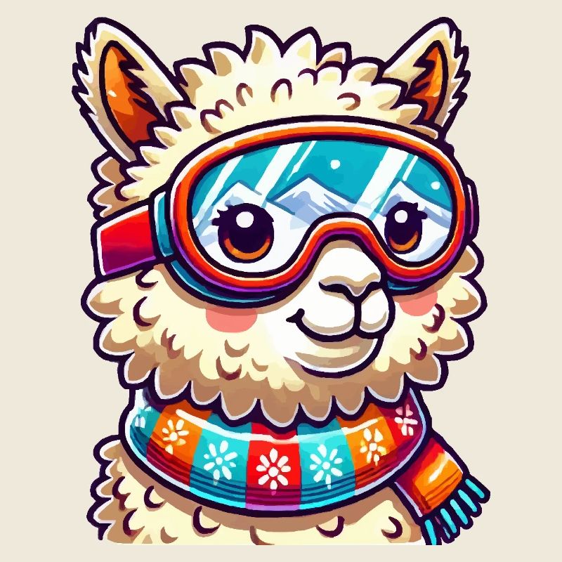 Llama Comic Ski Goggles