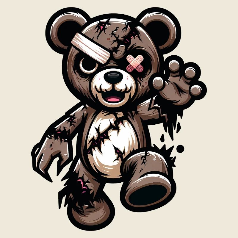 Zerzauster Teddybär mit Narbe