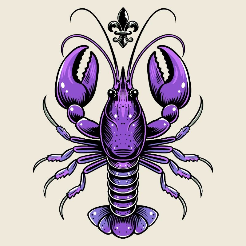 Mardi Gras Languste mit Fleur-de-Lis Design