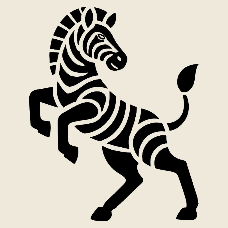 Zebra Silhouette Art Piece Minimal Design