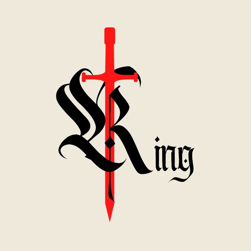 Gothic King Design with Sword black t