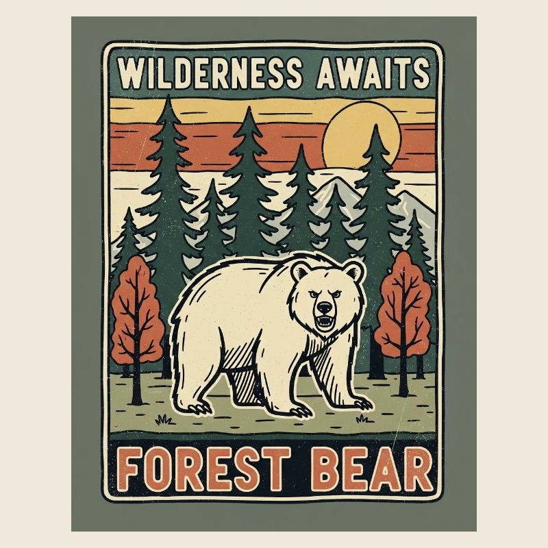 Wildernis Jäger Bär Motiv