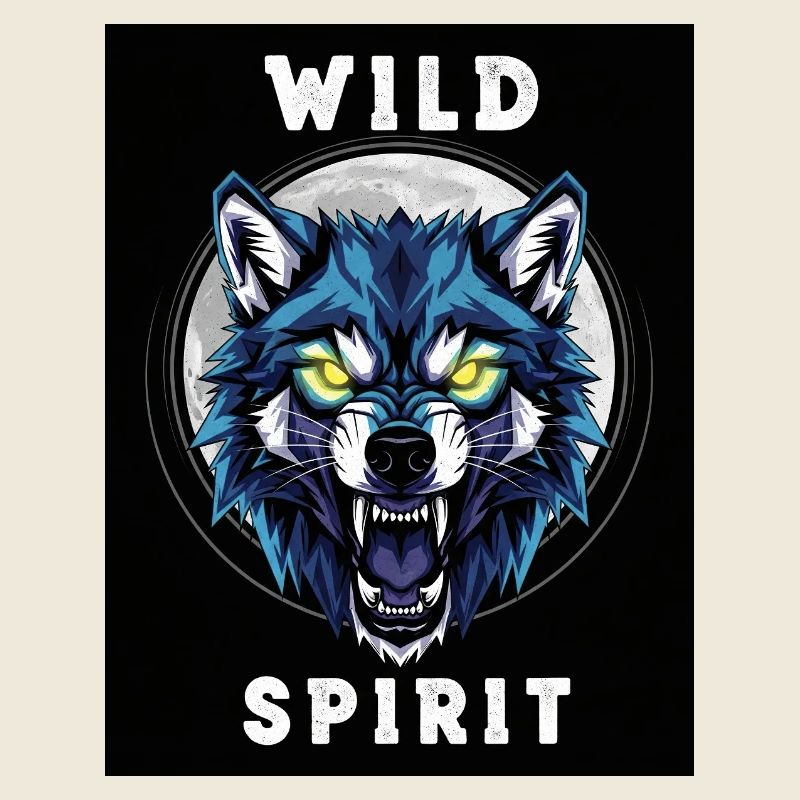 Wilder Wolf Geist Dinosaurier Design