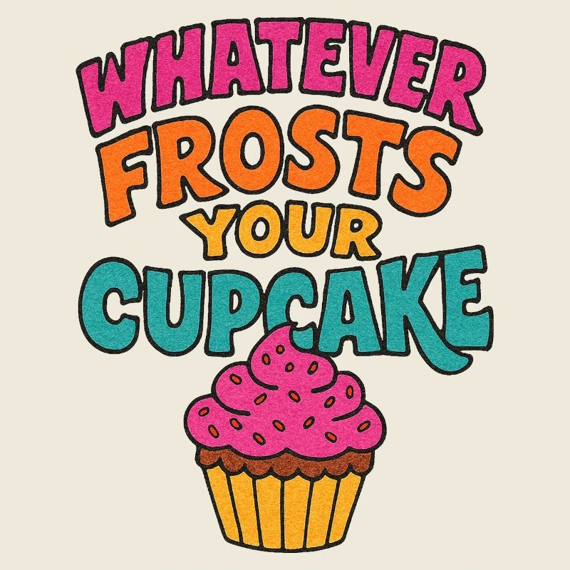 Bold Cupcake Quote Illustration