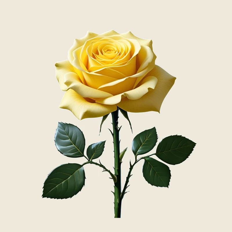 Rose jaune sur feuilles vertes