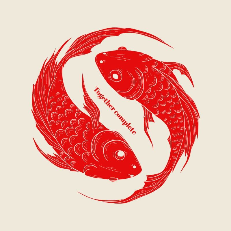 Ensemble Complet - Yin Yang Fish Koi
