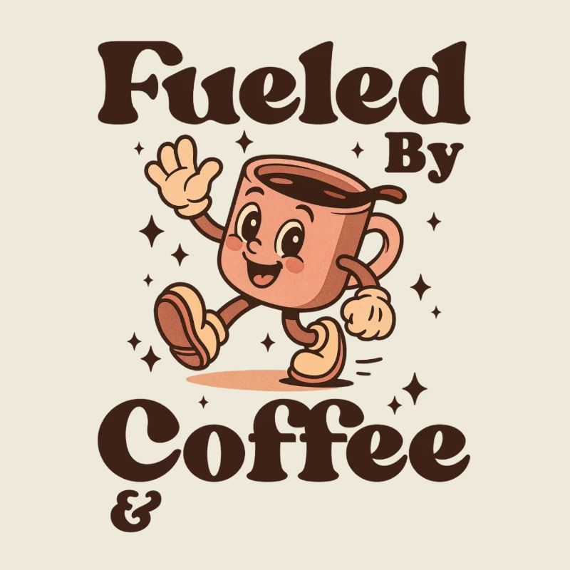 Fueled by Coffee – Retro Motif