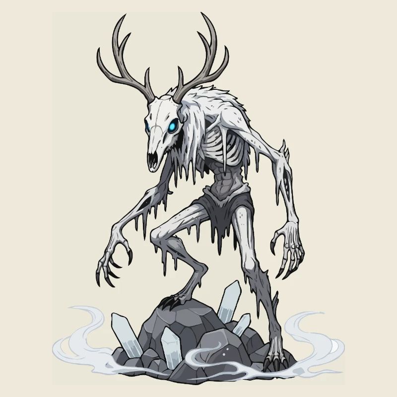 Wendigo Eisgeist Hirsch Skelett