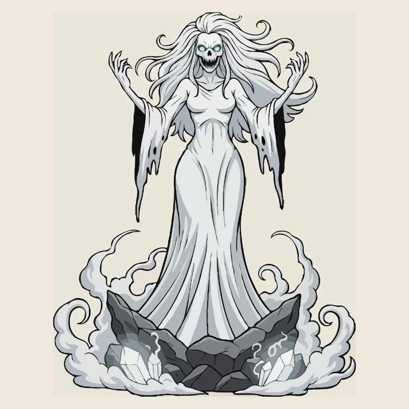 Banshee auf Kristallfelsen