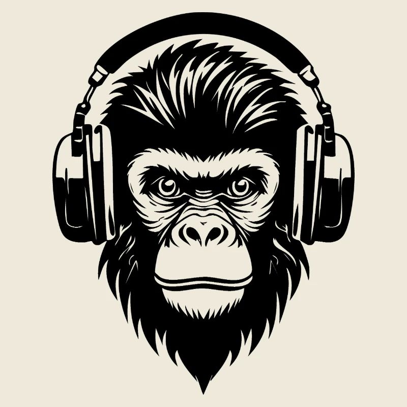 Comic-Affe mit Strähnen und Kopfhörern Shirt