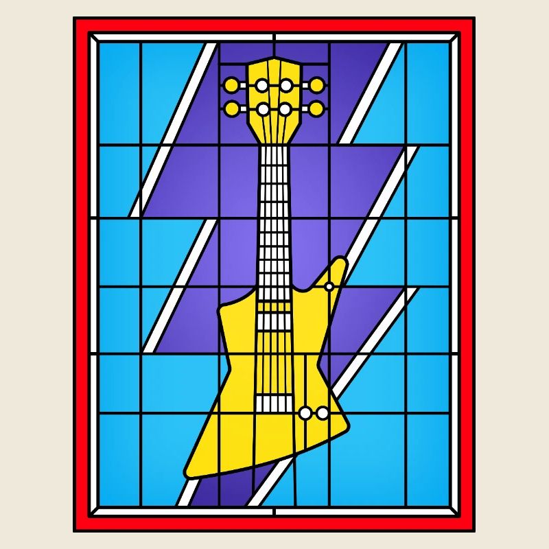 Buntglasgelbe E-Gitarre