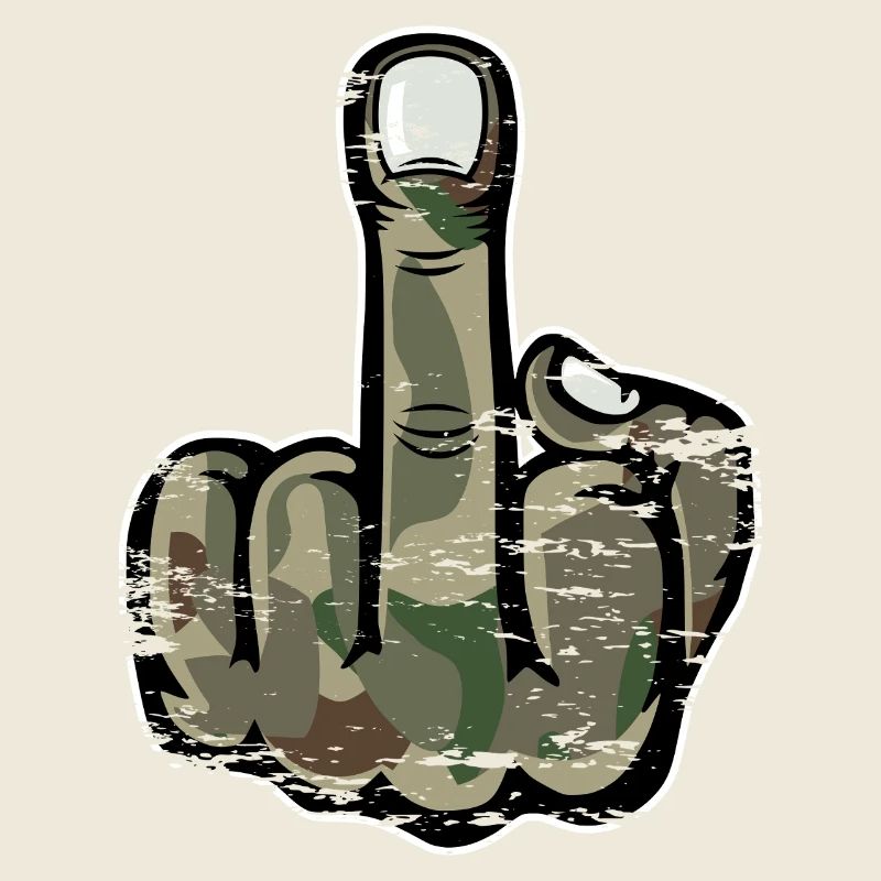 Middle Finger Stinky Finger Design Army