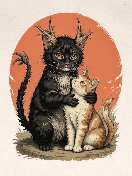 Geweih-Katzengefährten