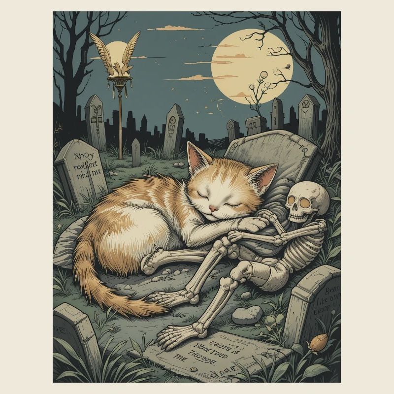 Moonlit Graveyard Kitten