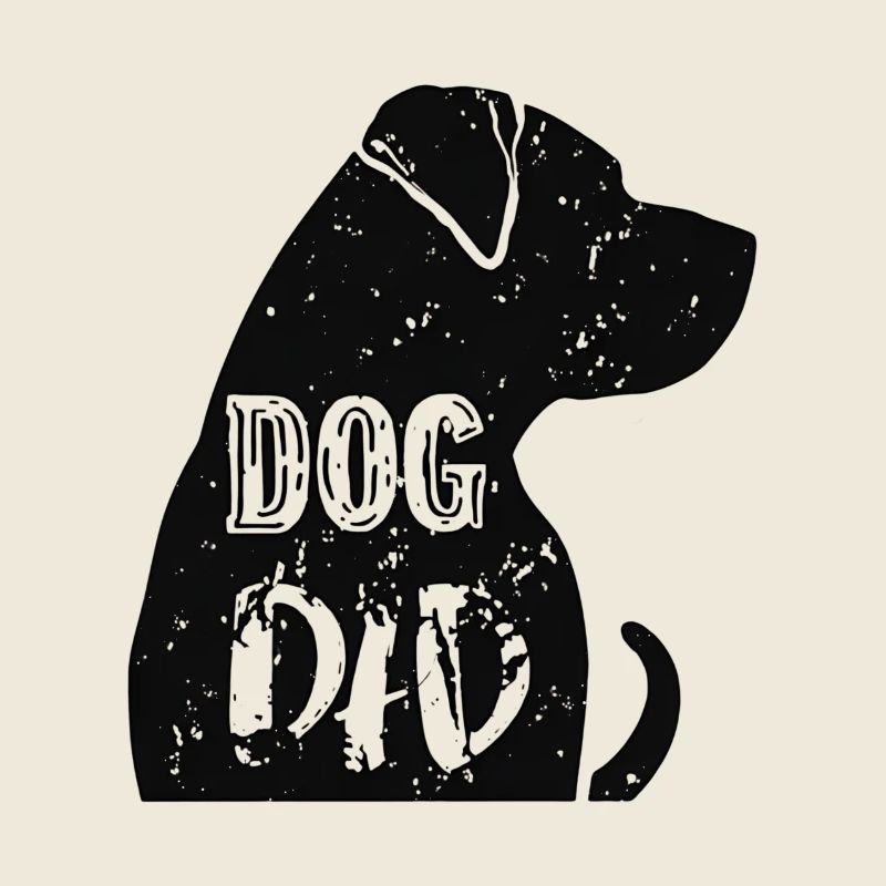 Silhouette de papa chien avec texte