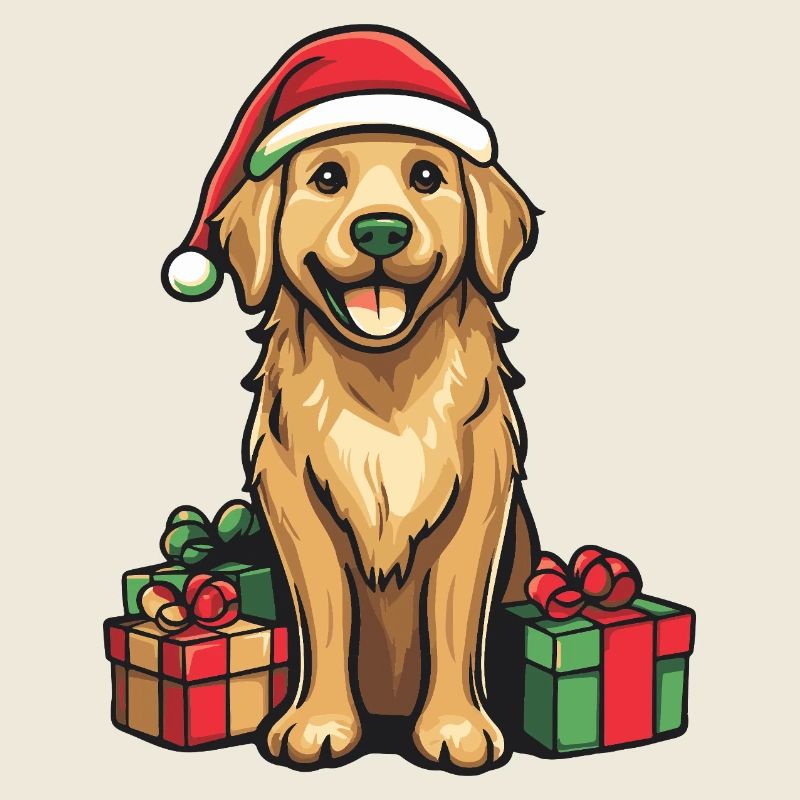 Golden Retriever Hund Weihnachten Geschenke