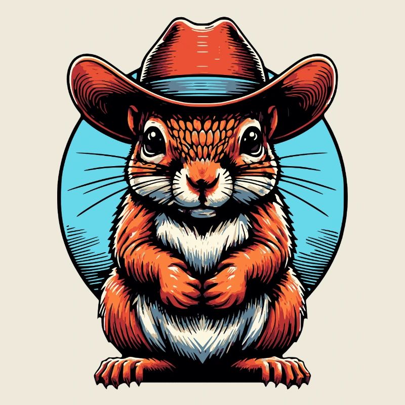 Cowboy Squirrel Graphic