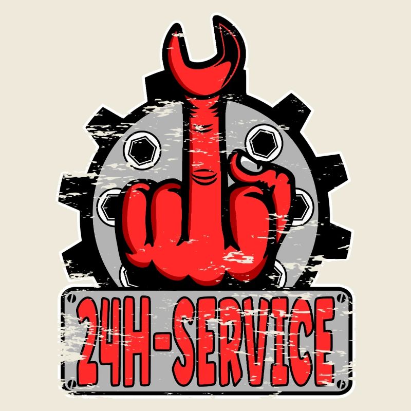 Middle Finger Stinker Finger 24h Service Design Red