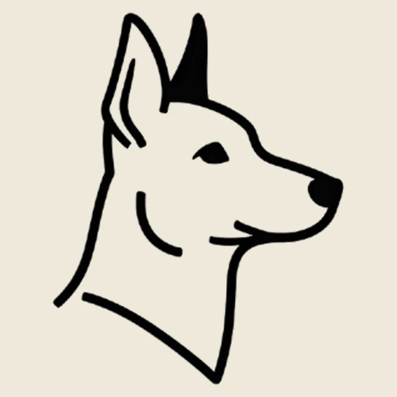 Minimalist German Shepherd - Line Art