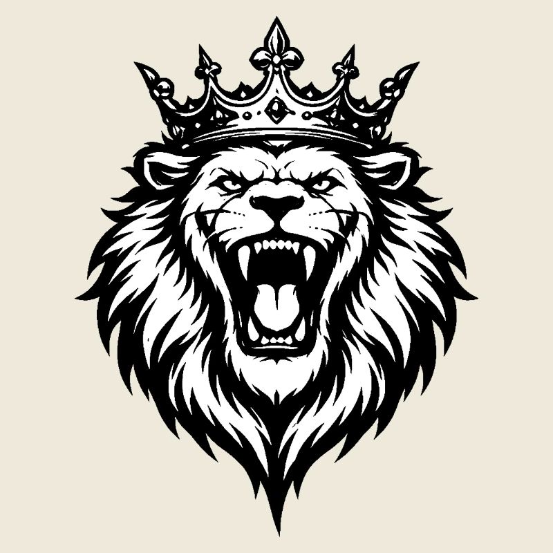 Brüllender Löwe mit Krone 