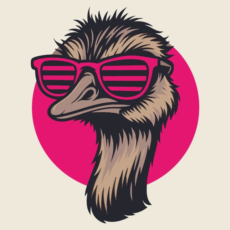 Bouquet avec lunettes de soleil, Nandu, Emu