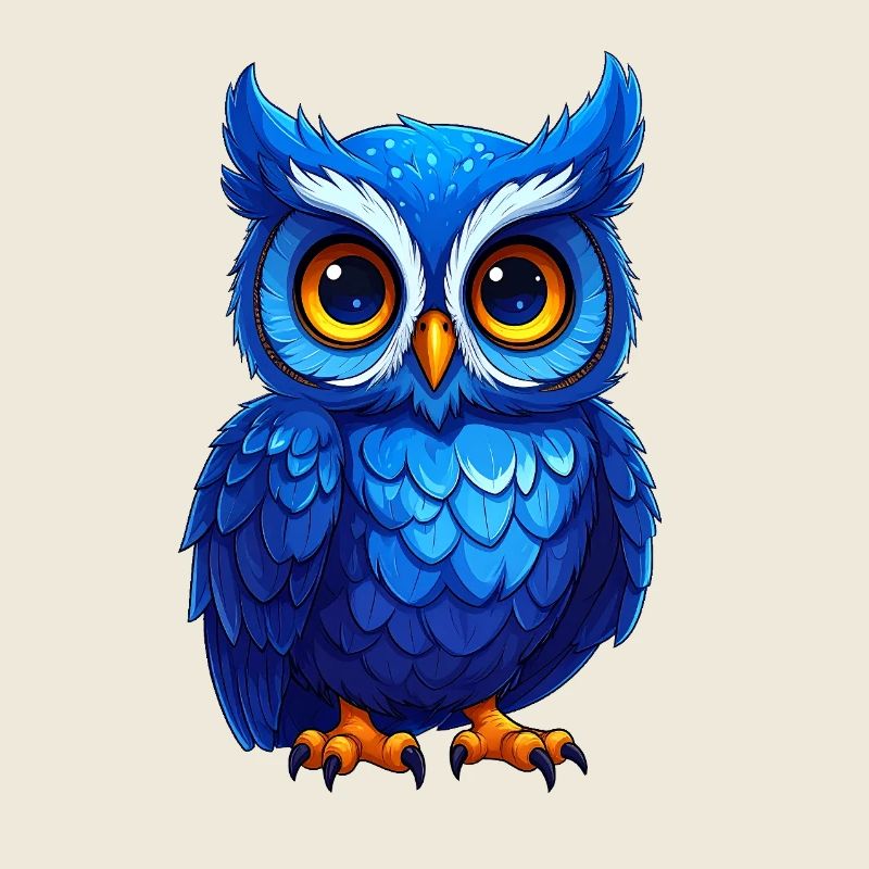 Cute Blue Owl