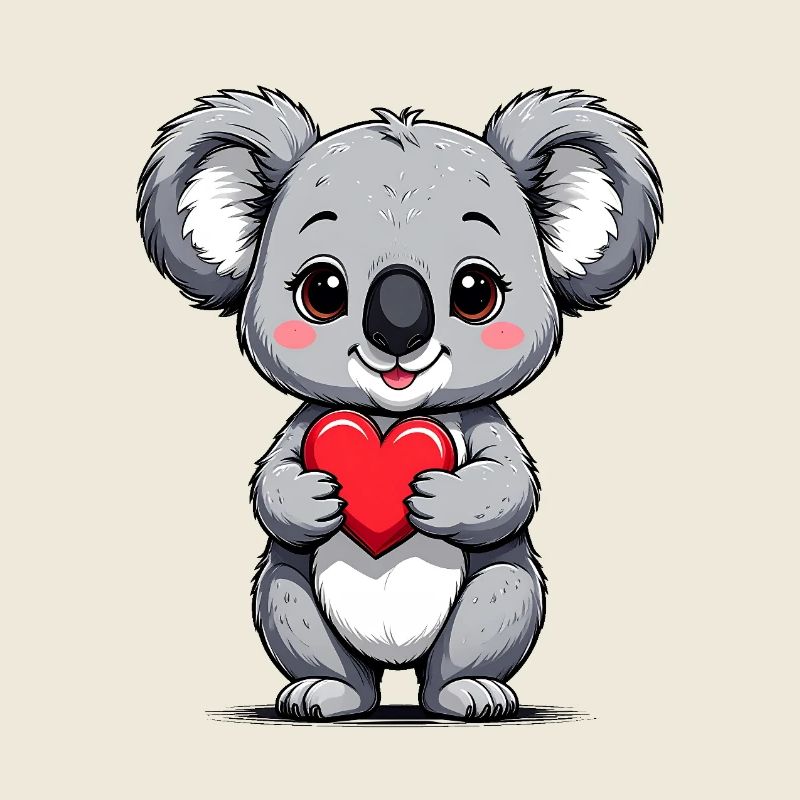 Koala avec du cœur