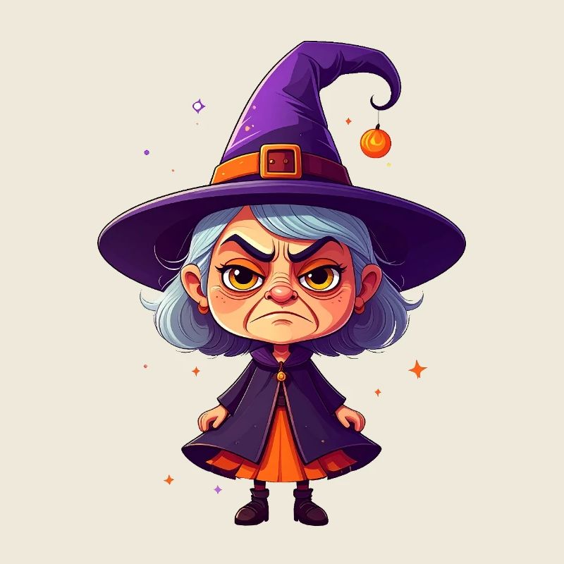 cute, grumpy witch