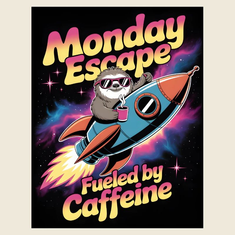 Monday Escape Sloth in Rocket
