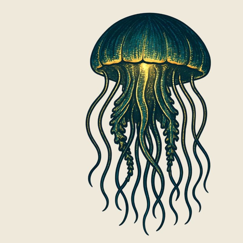 Glowing Jellyfish Neon Dream