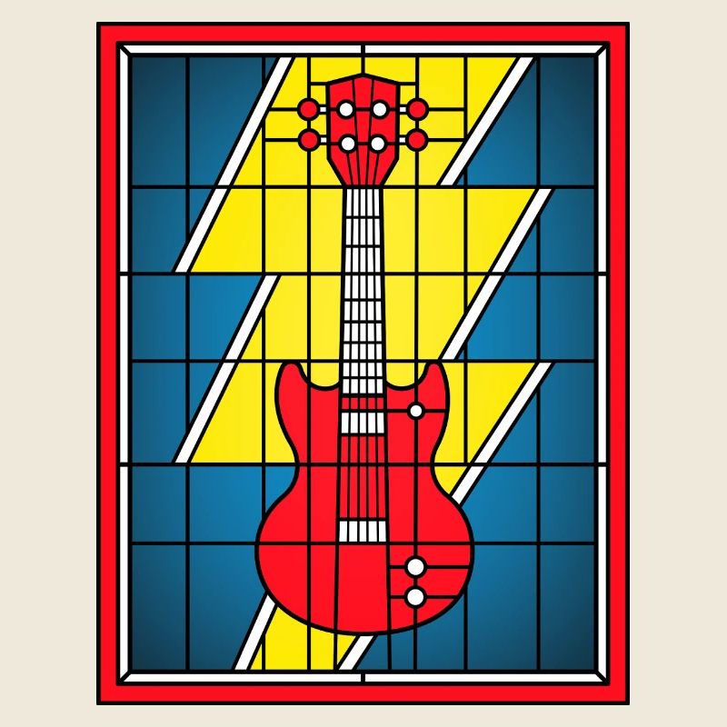 Buntglas-E-Gitarre