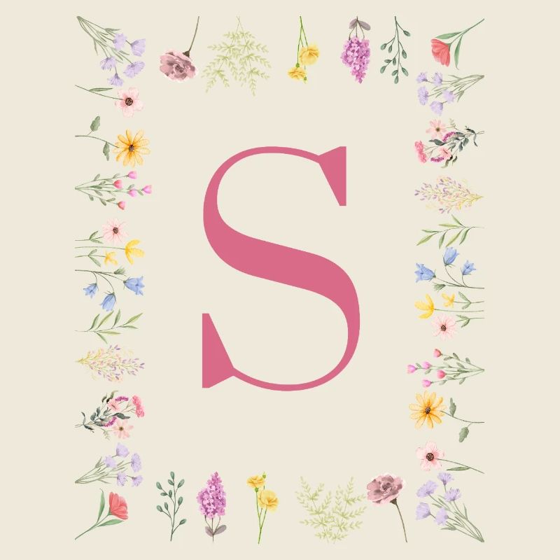 Monogramme floral initial S