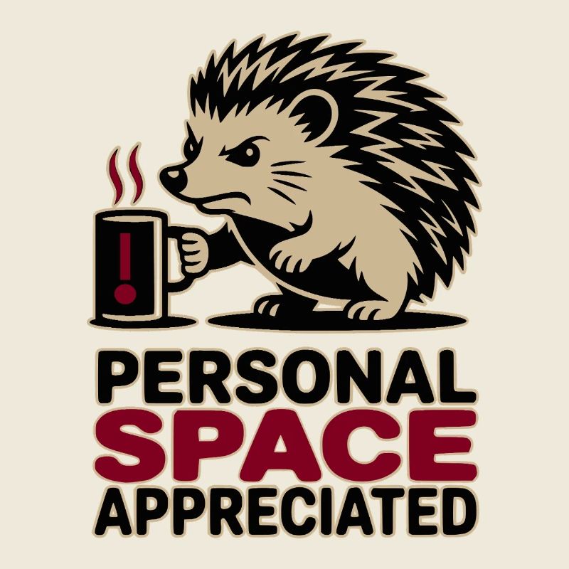 Grumpy Hedgehog Personal Space Introvert Coffee