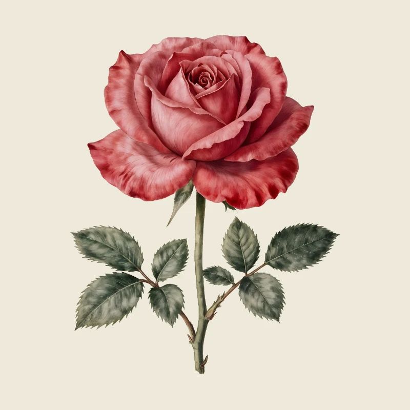 Rose Écarlate Vintage Minimal
