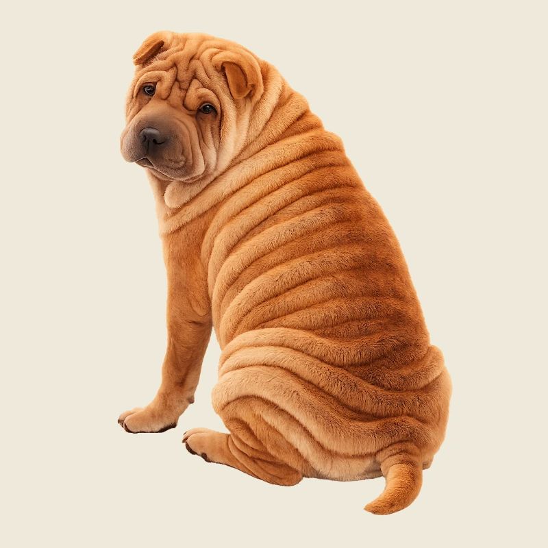 Shar Pei assis
