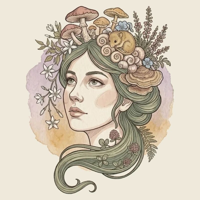 Déesse des champignons et des fleurs