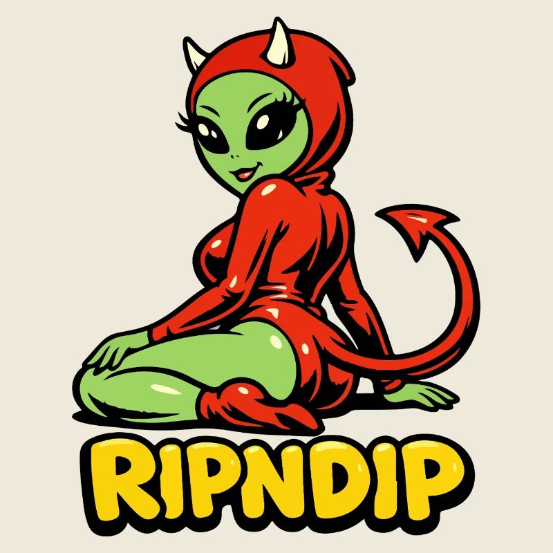 Fille démoniaque en sweat à capuche rouge