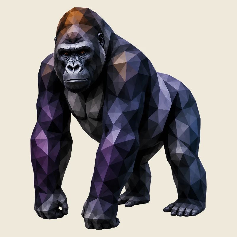Gorilla Polygon – Farbige Geometrie