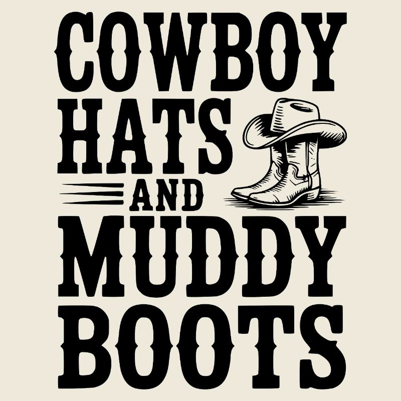 Chapeaux de cow-boy et bottes boueuses