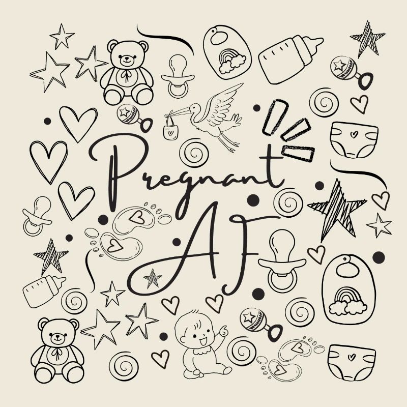 Pregnant AF - Conception de doodle de grossesse amusante