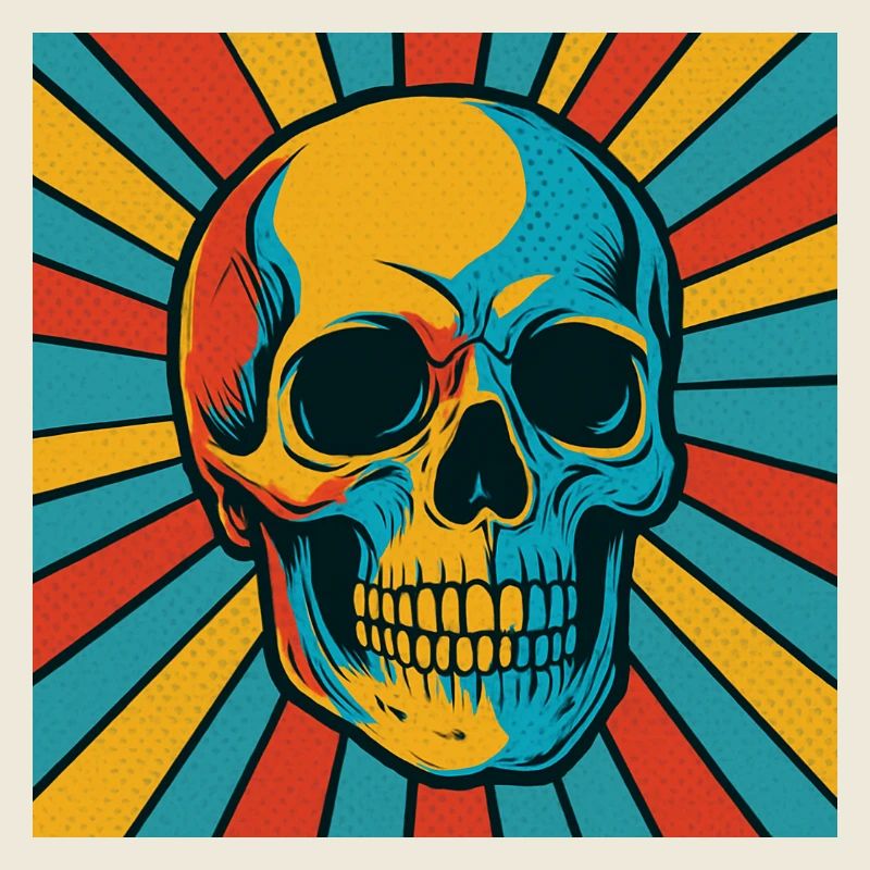 Explodierter Farbtopf Totenkopf