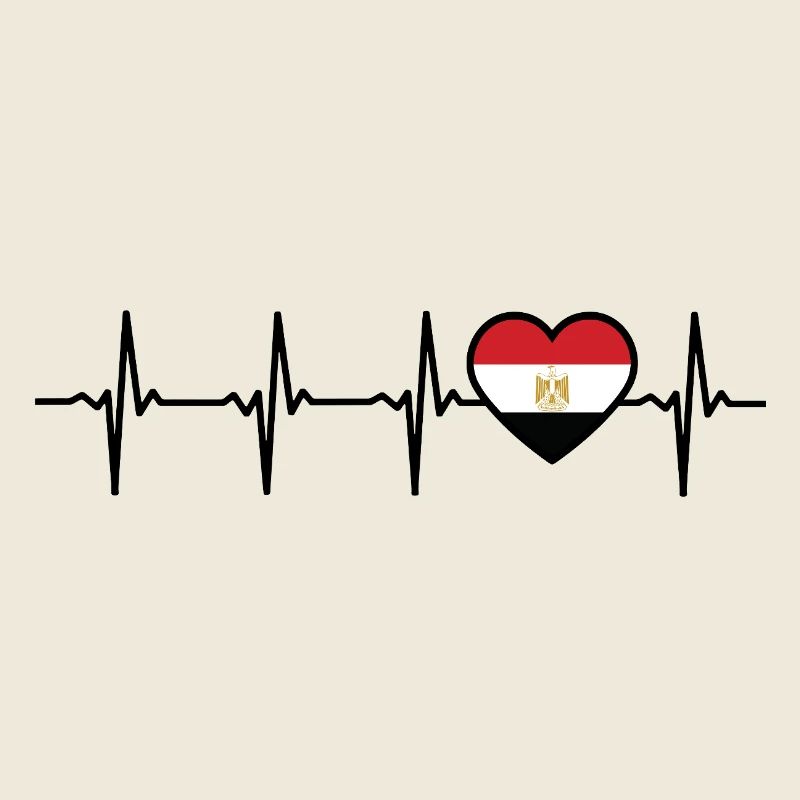 Égypte Heartbeat Drapeau Egyptiens