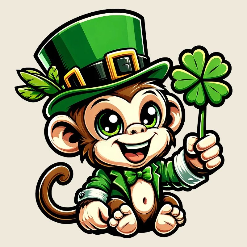 St. Patrick's Day Monkey Chimpanzee Shamrock Design