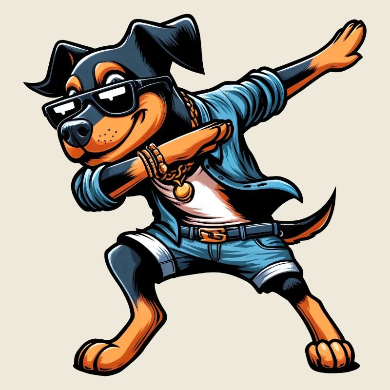 Cool Doberman Dabbing Chien Style De Dessin Animé