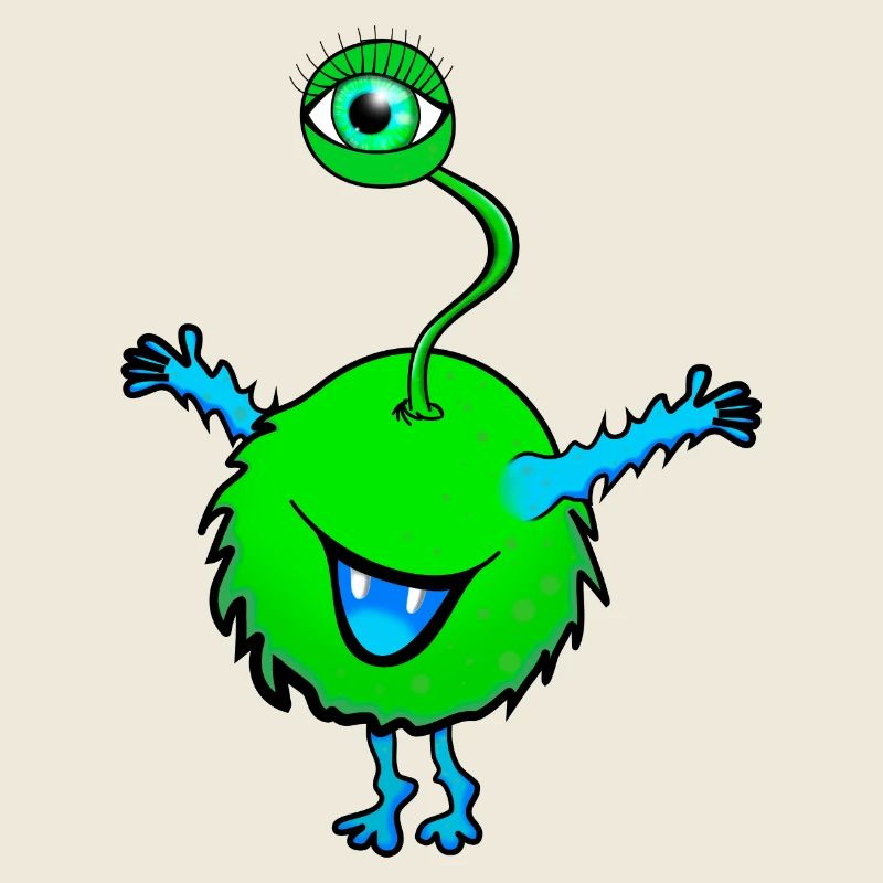 vert monstre avec un oeil